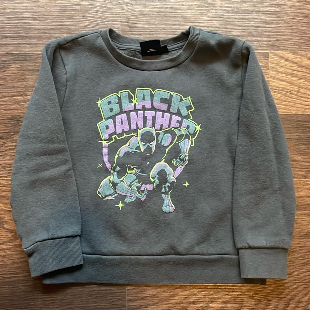 Toddler boys Black Panther crewneck sweatshirt, 5T